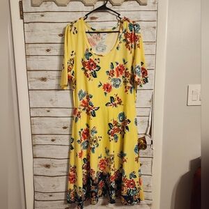 Floral Yellow Dress LuLaRoe